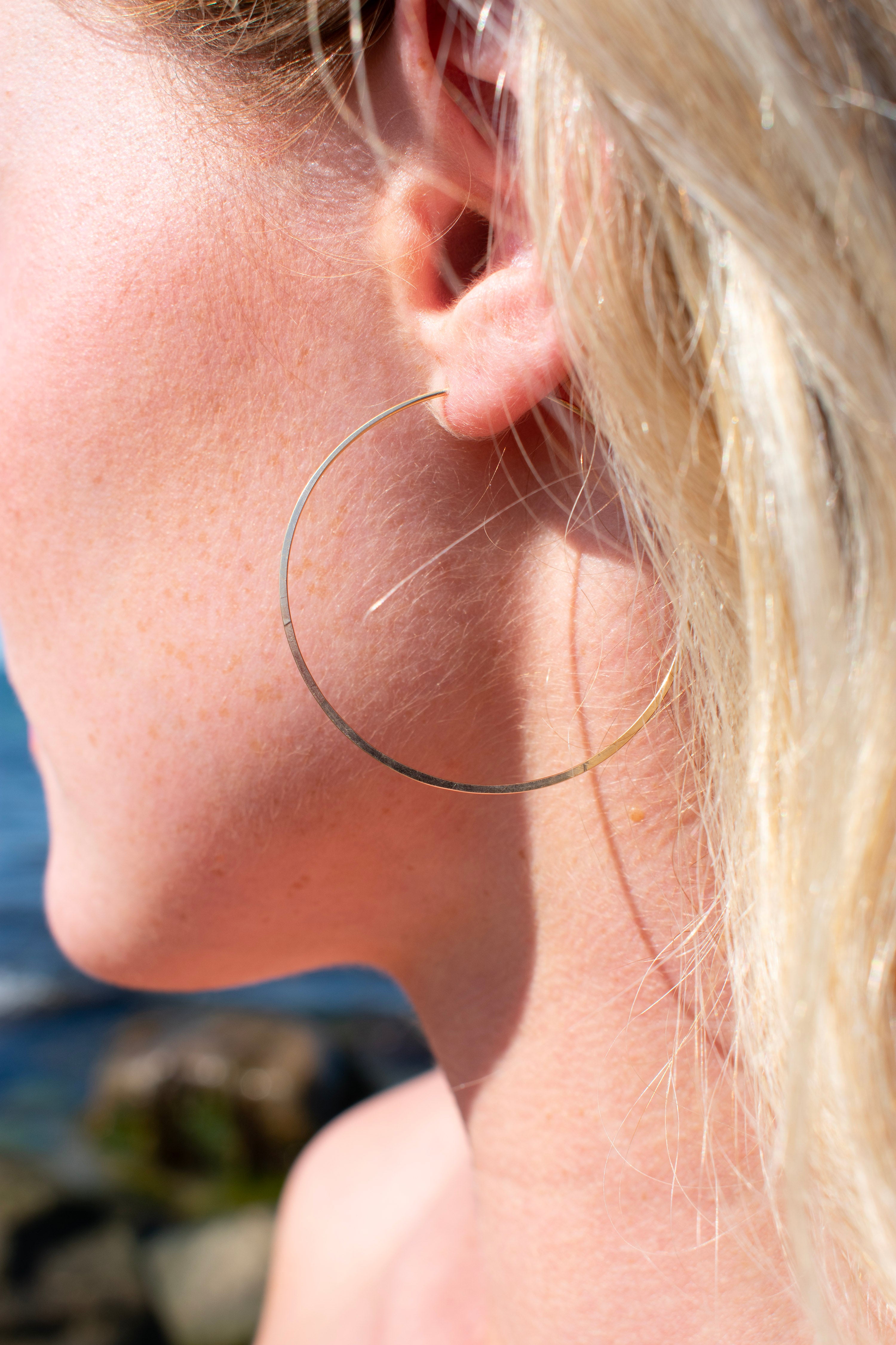 Little Girls Crystal Hoop Earrings | 1.75