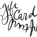 A digital gift card with the words 'GIFT CARD' in a cursive font.
