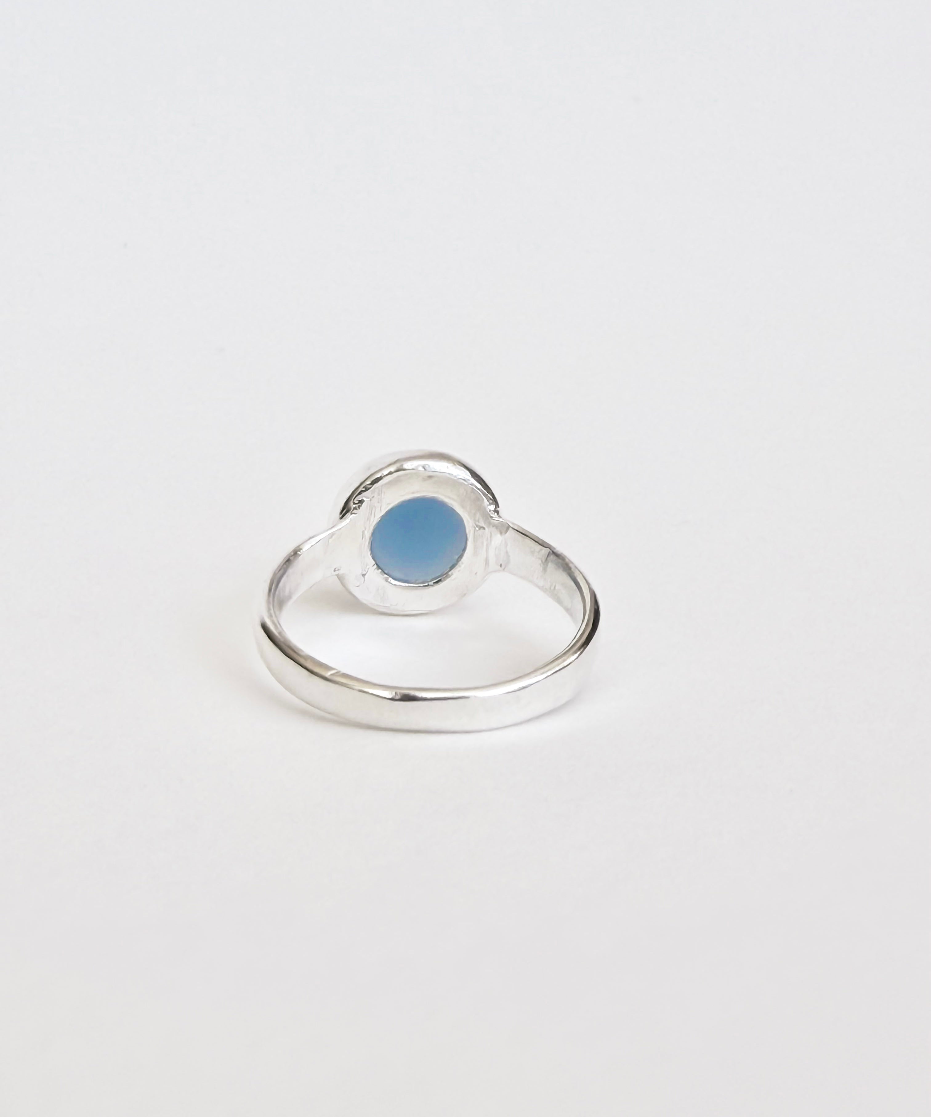 Blue Agate Ring, Size 7