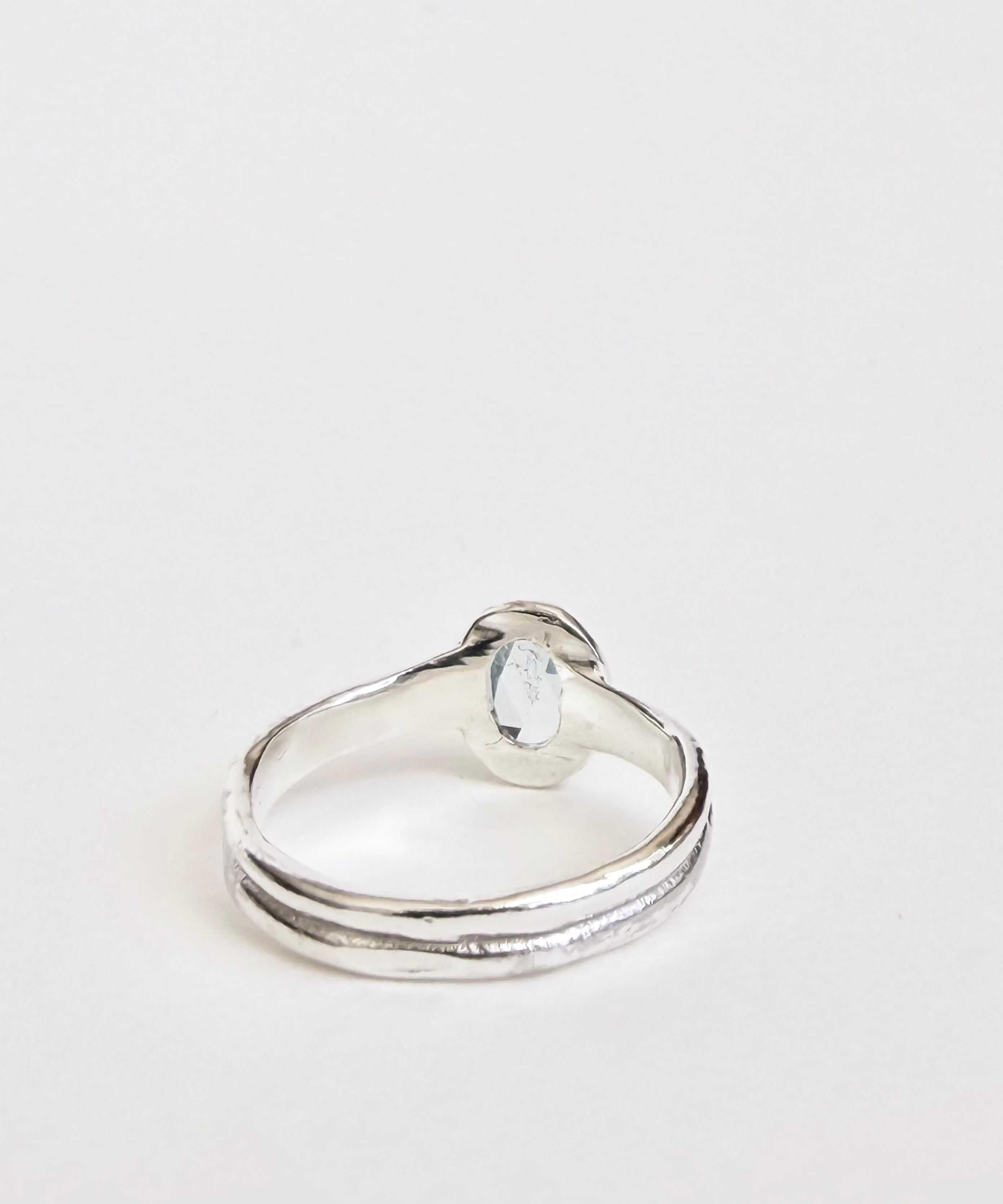 Faceted Aquamarine Ring, Size 9