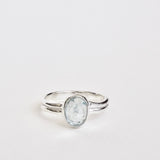 Faceted Aquamarine Ring, Size 9