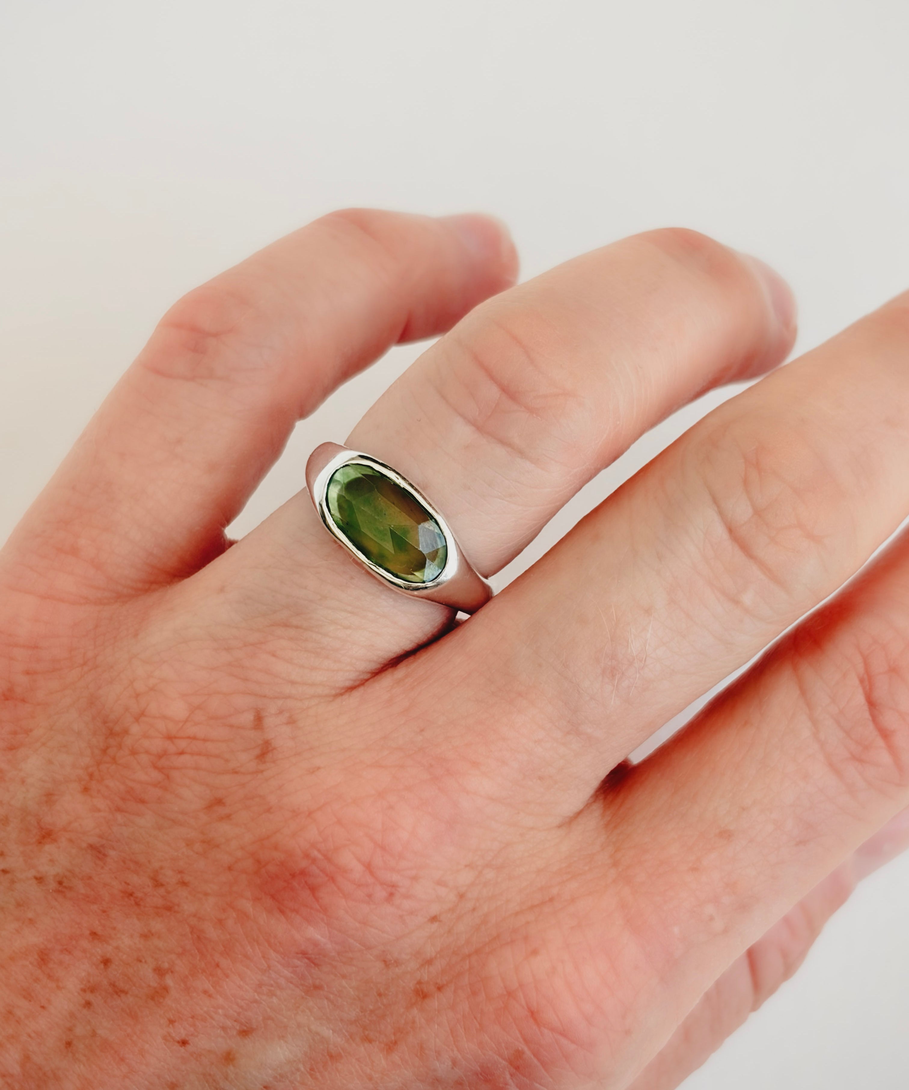 Green Garnet Ring, Size 7