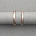 Smooth and textured thin 14k gold wedding bands by RA HA Jewelry