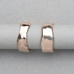 RA HA 14k gold wedding bands organic forms made by hand wide men's band in polished and textured finish