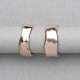 RA HA 14k gold wedding bands organic forms made by hand wide men's band in polished and textured finish