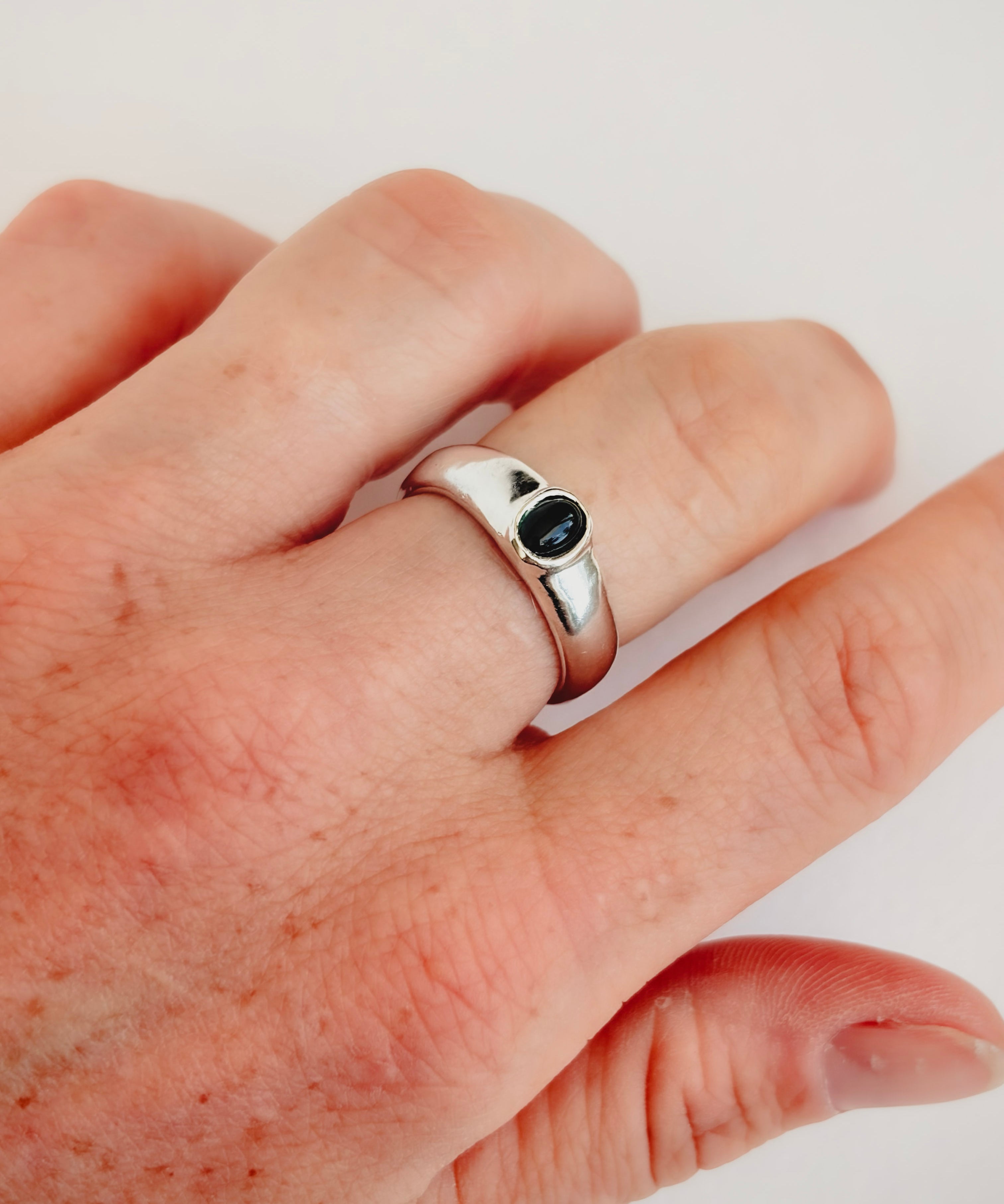 Wide Tourmaline Ring, Size 8