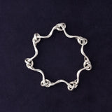 RA HA cast-link chain bracelet in sterling silver from the Continuum collection, front view