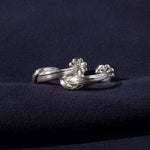 RA HA sculptural hoop earrings in sterling silver, front detail