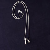 RA HA pendant necklace in sterling silver, full view with chain