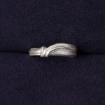 RA HA narrow sculptural ring in sterling silver from the Continuum collection, front view