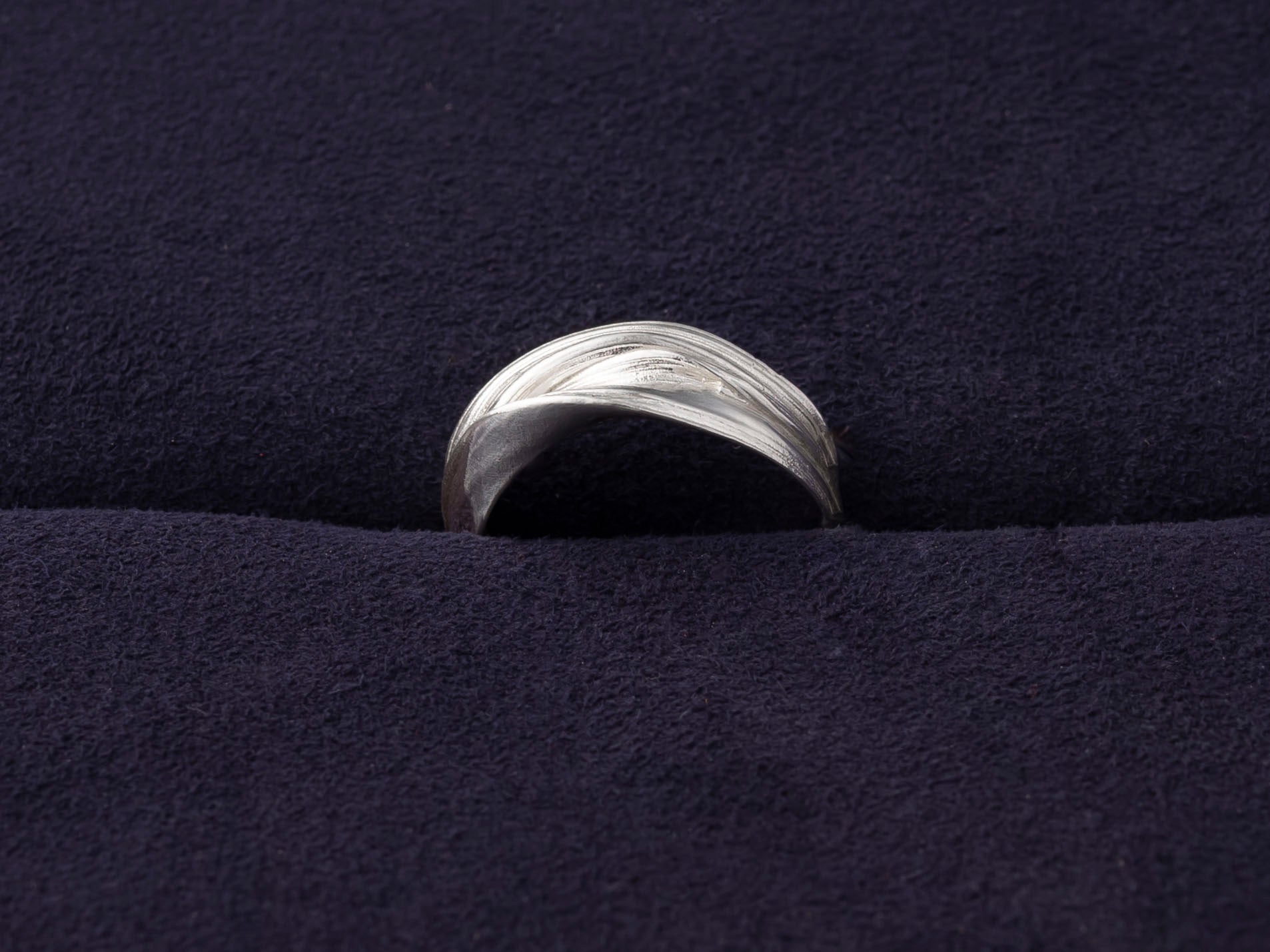 RA HA sculptural ring in sterling silver, side profile